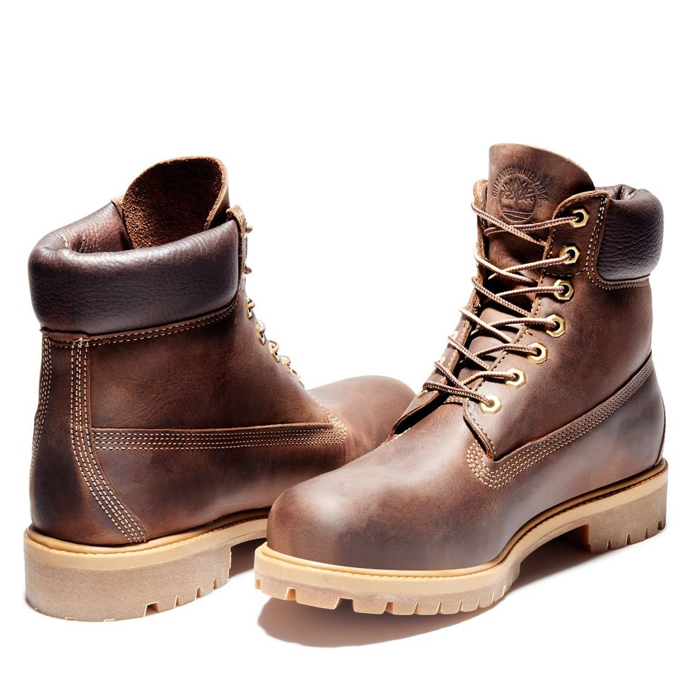 Timberland 6-Inch Μποτακια Ανδρικα Καφε - Heritage Waterproof - Greece 8524310-AC